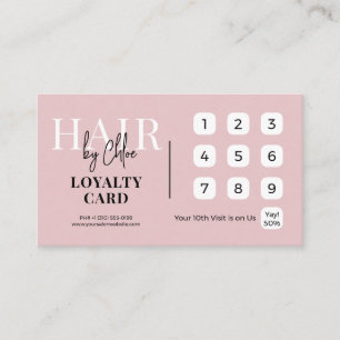 Chic Salon QR Code Loyalty Referral Pink Card