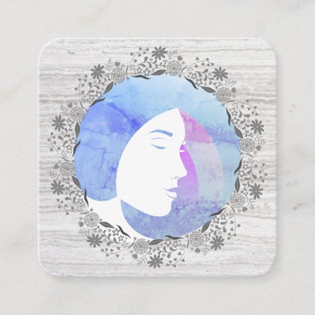 Chic Salon Stylist | Hair Dresser | Floral Square Business Card (Front)