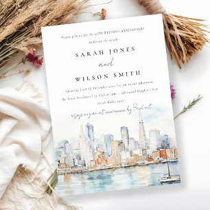 Chic San Francisco Landscape Wedding Anniversary Invitation