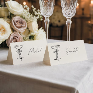 Chic Sand Champagne Place Card