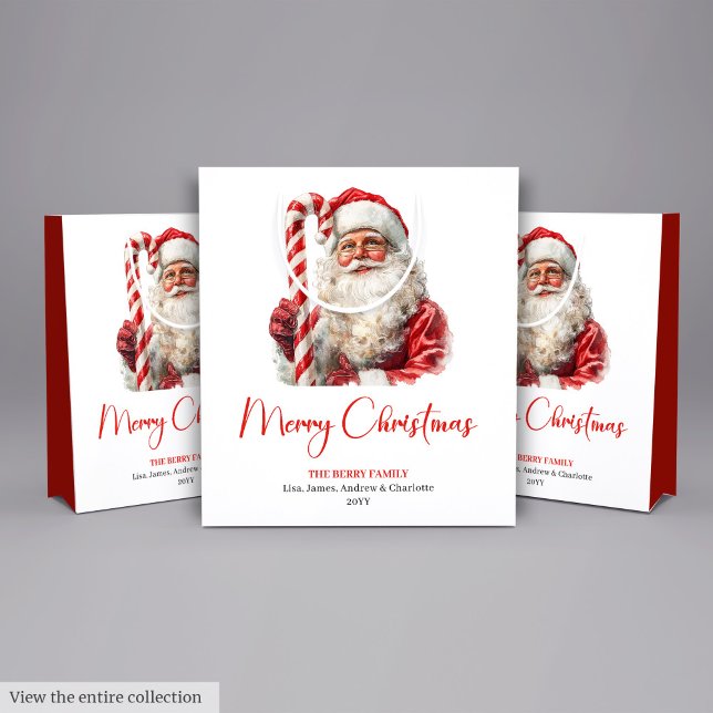 Chic Santa Claus Trendy Editable Christmas Bags (Chic Santa Claus Trendy Editable Christmas Gift Bag)