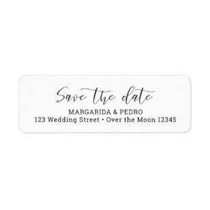 Chic Save Date Elegant Script Black White Simple