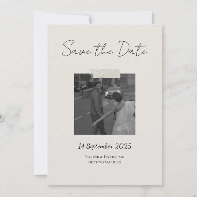 Chic Save The Date Card with personal touch (Front)