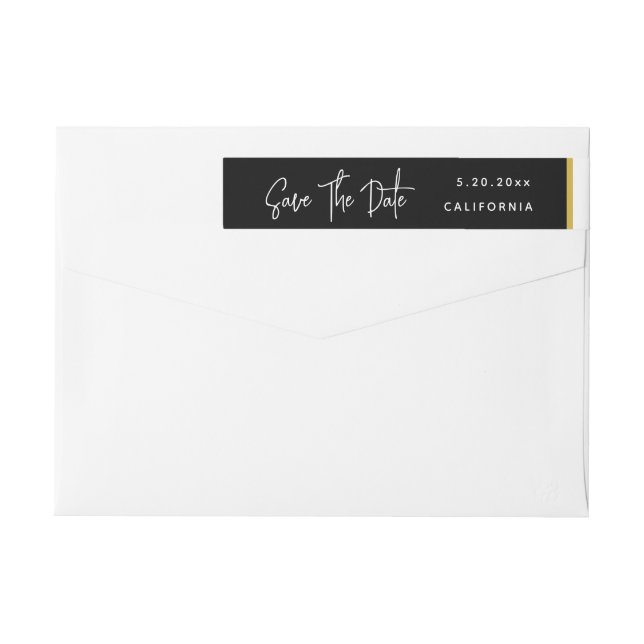 Chic Save The Date Wraparound Address Label (Back)