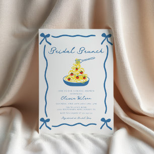 Chic Scribble Bow Italian Bridal Shower Invitation
