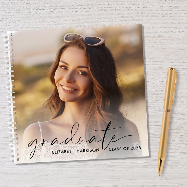 Chic Script 2 Photo Graduation Party Guest Book (Creator Uploaded)