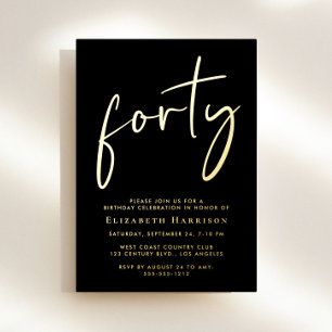 Chic Script 40th Birthday Party