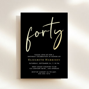 Chic Script 40th Birthday Party