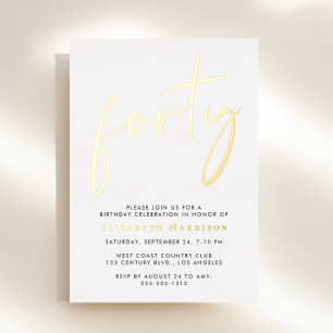Chic Script 40th Birthday Party
