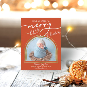 Chic Script Arch Frame Birth Announcement