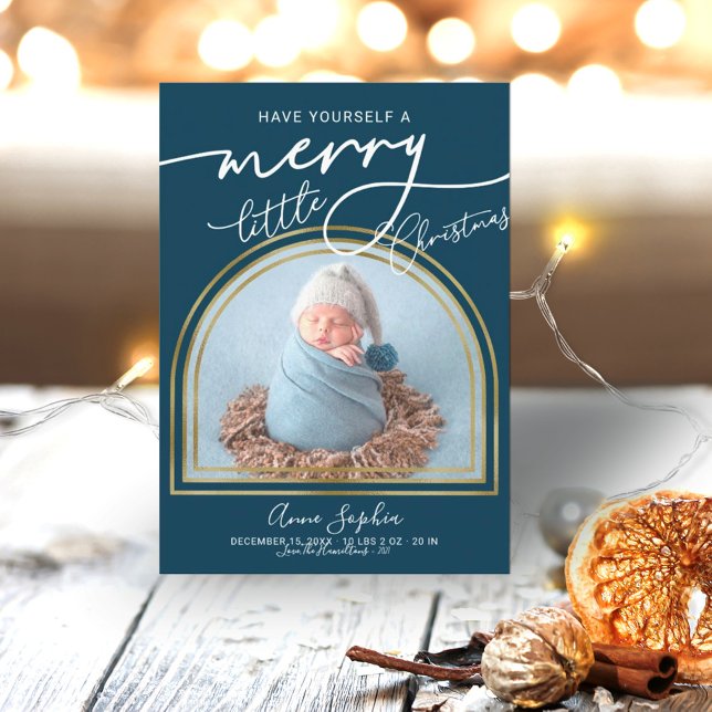 Chic Script Arch Frame Birth Announcement (Creator Uploaded)