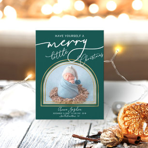 Chic Script Arch Frame Birth Announcement