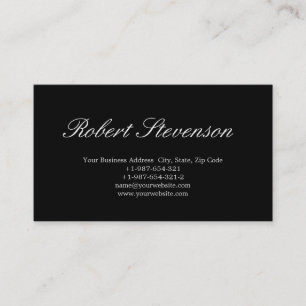 Chic Script Black Stylish Business Card