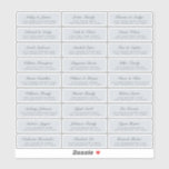 Chic Script Blue Wedding Guest Address Labels<br><div class="desc">Easy to personalise, names and addresses / individual wedding address label stickers for guests. SIZE INDIVIDUAL LABELS: 0.85” X 2.64” These chic, modern and simple wedding address labels feature your wedding guest names in off-black elegant handwritten script calligraphyon a pastel blue background. Simply add your individual wedding guest names and...</div>