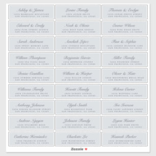 Chic Script Blue Wedding Guest Address Labels