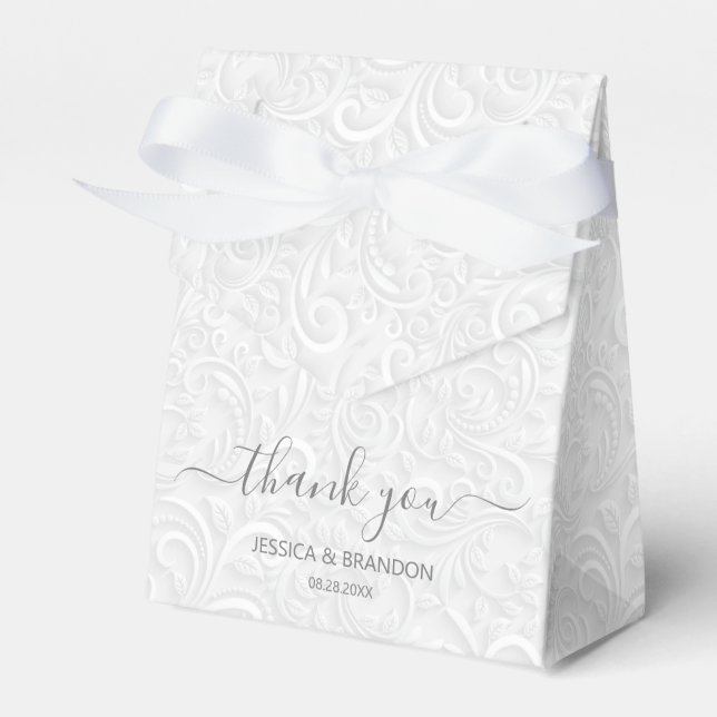Chic Script Calligraphy Thank You Favour Box (Front Side)