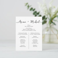 Chic script Custom Entourage list Simple wedding