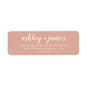 Chic Script Dusty Pink Wedding Return Address