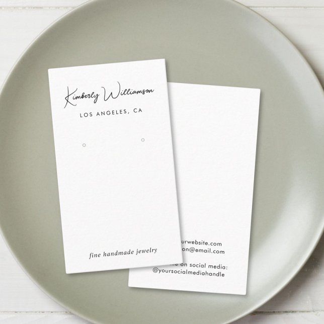 Chic Script Earring Display Card (Empower your name in our signature script as your logo and brand identity)