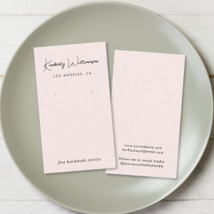 Chic Script Earring Pink Jewellery Display Card