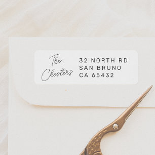 Chic Script Family Name & Modern Left Address