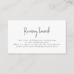 Chic Script Font Post-Wedding Brunch Enclosure Card