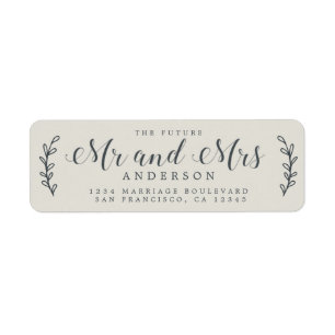 Chic Script Future Mr Mrs Grey Return Address
