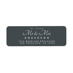 Chic Script Future Mr Mrs Off-Black Return Address