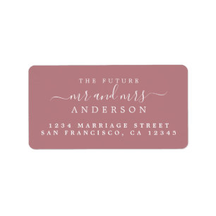 Chic Script Future Mr Mrs Purple Return Address Label
