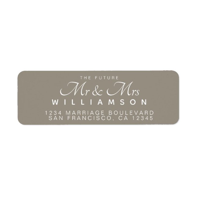 Chic Script Future Mr Mrs Wedding Address (Front)
