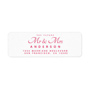 Chic Script Future Mr Mrs Wedding Address