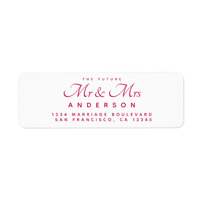 Chic Script Future Mr Mrs Wedding Address (Front)