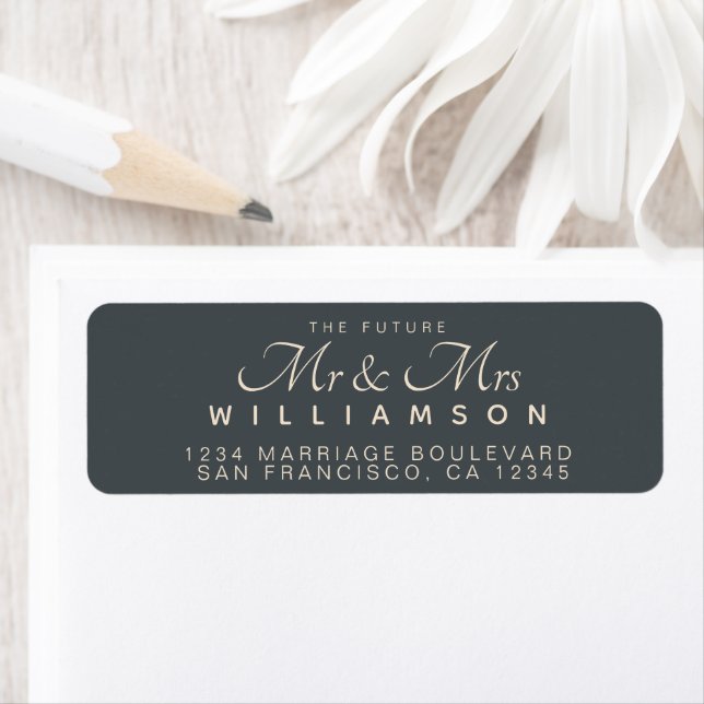 Chic Script Future Mr Mrs Wedding Address (Insitu)