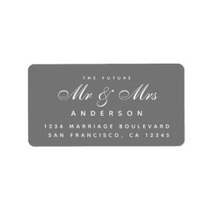 Chic Script Future Mr Mrs Wedding Address Label