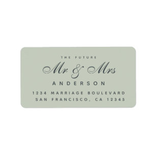 Chic Script Future Mr Mrs Wedding Address Label