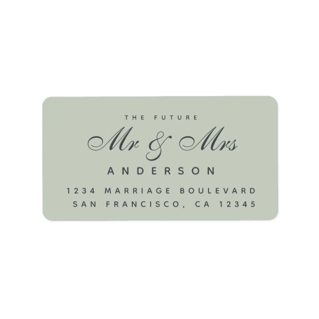 Chic Script Future Mr Mrs Wedding Address Label (Front)