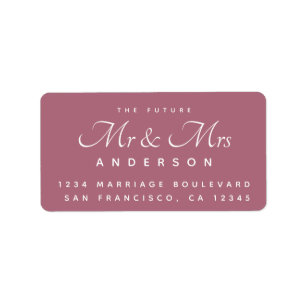 Chic Script Future Mr Mrs Wedding Address Label