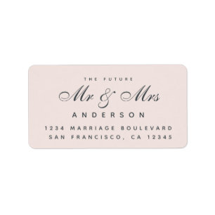 Chic Script Future Mr Mrs Wedding Address Label