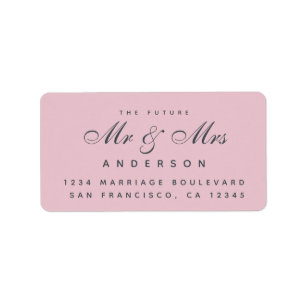 Chic Script Future Mr Mrs Wedding Address Label