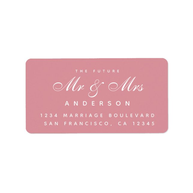 Chic Script Future Mr Mrs Wedding Address Label (Front)