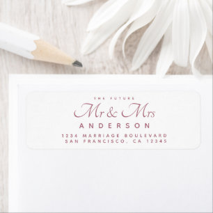 Chic Script Future Mr Mrs Wedding Address Label