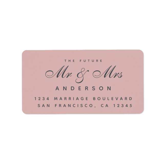Chic Script Future Mr Mrs Wedding Address Label (Front)