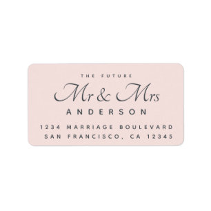 Chic Script Future Mr Mrs Wedding Address Label