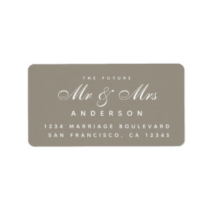 Chic Script Future Mr Mrs Wedding Address Label