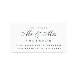 Chic Script Future Mr Mrs Wedding Address Label