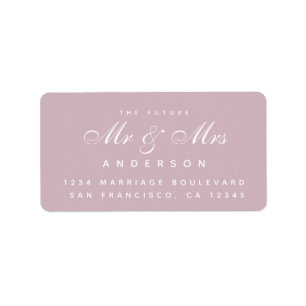 Chic Script Future Mr Mrs Wedding Address Label