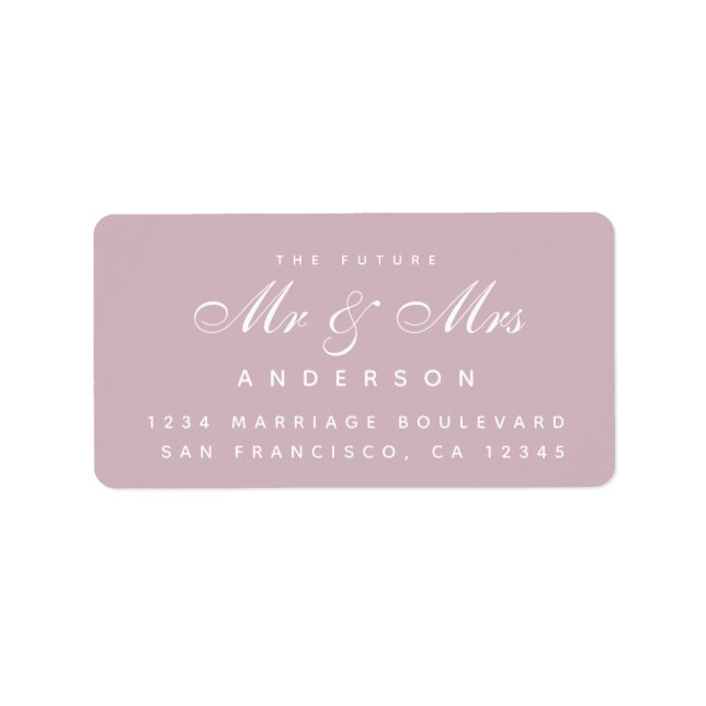 Chic Script Future Mr Mrs Wedding Address Label (Front)