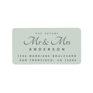 Chic Script Future Mr Mrs Wedding Address Label
