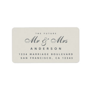 Chic Script Future Mr Mrs Wedding Address Label