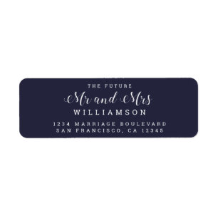 Chic Script Future Mr Mrs Wedding Return Address